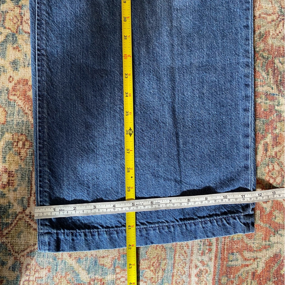 GAP Wide Leg Flare Jeans in Dark Blue Denim - Picture 15 of 15